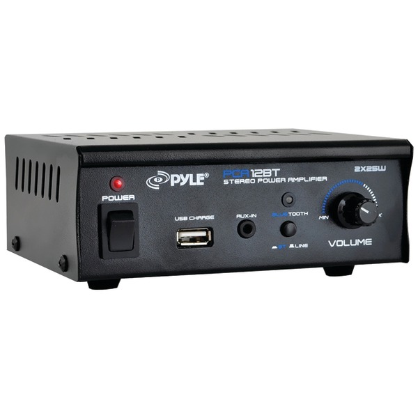 PYLE(R) - Pyle PCA12BT 25-Watt x 2 Mini Blue Series Bluetooth Stereo Power Amp