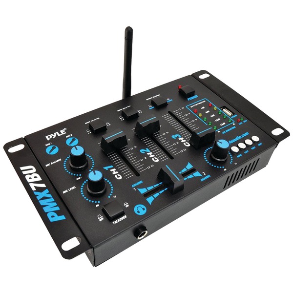 PYLE(R) - Pyle PMX7BU 3-Channel Bluetooth DJ Audio Mixer